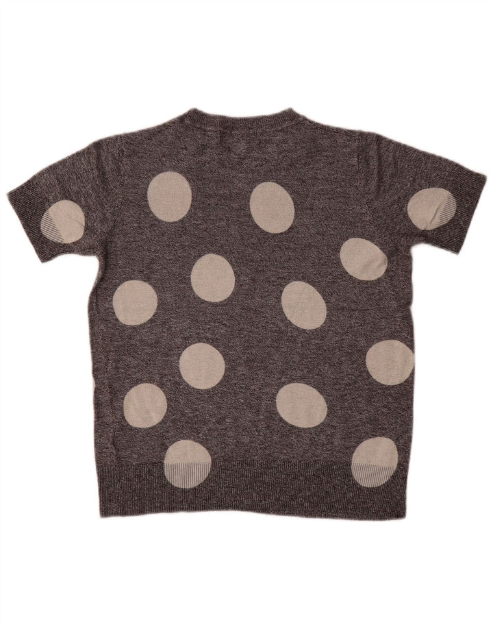 Maglione maglione girocollo da donna Marks & Spencer UK 8 piccolo pois grigio