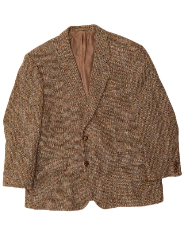 Giacca blazer a 2 bottoni da uomo Harris Tweed IT 46 3XL Marrone screziato