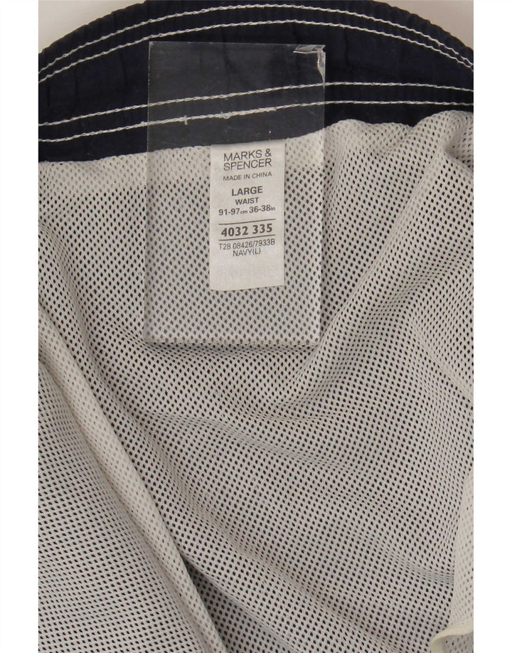 Pantaloncini da bagno da uomo Marks & Spencer grandi in poliestere blu navy