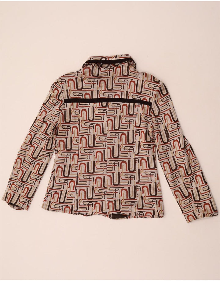 Giacca blazer a 5 bottoni da donna Swish UK 14 Beige medio geometrico