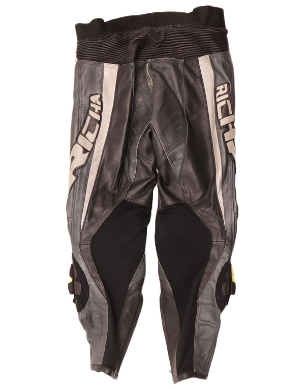 Pantaloni in pelle da uomo Richa EU 52 Large W34 L29 Colorblock nero