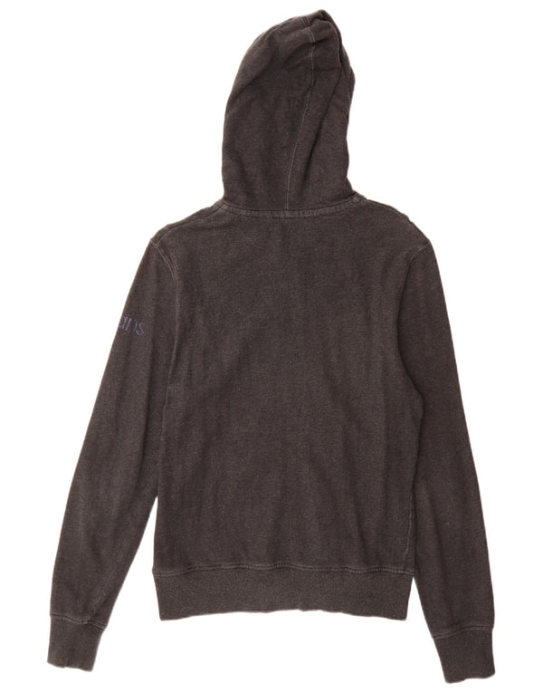 Maglione con cappuccio e zip grafica da uomo Calvin Klein Jeans piccolo in cotone grigio