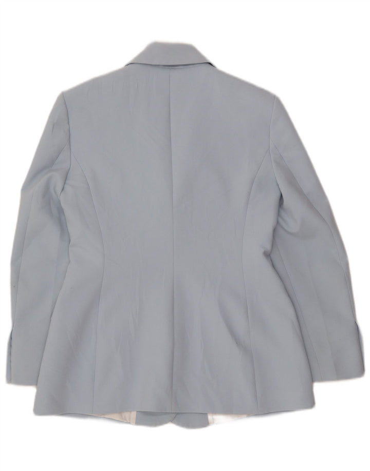 Giacca blazer a 3 bottoni da donna Zara UK 12 poliestere blu medio