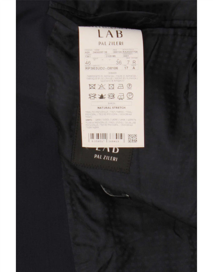 Giacca blazer da uomo a 2 bottoni Pal Zileri IT 46 piccola in lana blu navy