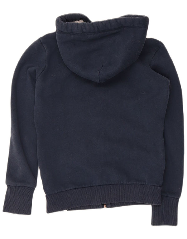 Felpa con cappuccio e zip grafica da donna Superdry UK 8 Small Blu Navy Cotone