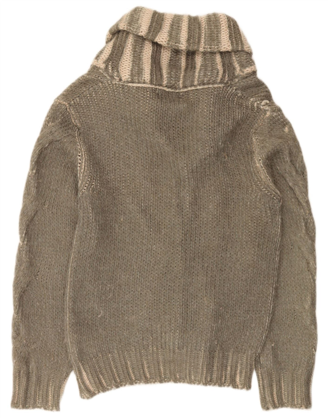 Maglione cardigan da uomo Zara acrilico a righe kaki medio