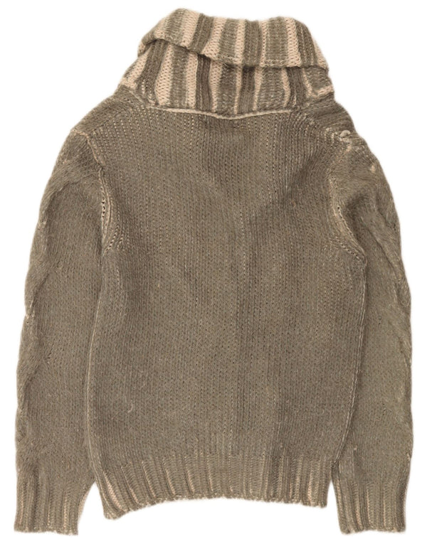 Maglione cardigan da uomo Zara acrilico a righe kaki medio