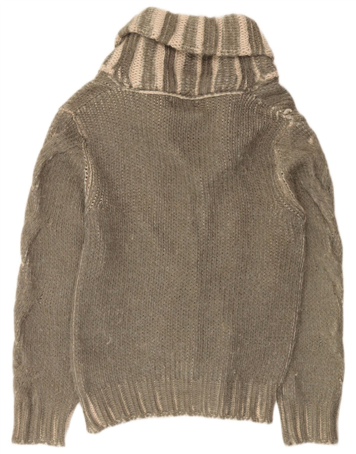 Maglione cardigan da uomo Zara acrilico a righe kaki medio