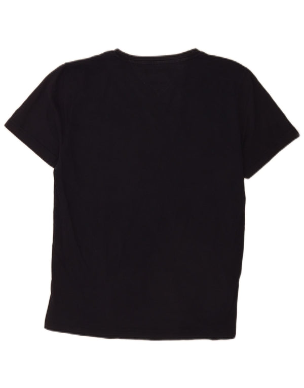 T-shirt grafica da uomo Tommy Hilfiger Top piccola in cotone blu navy