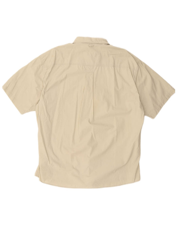 Camicia a maniche corte da uomo Timberland 2XL in cotone beige