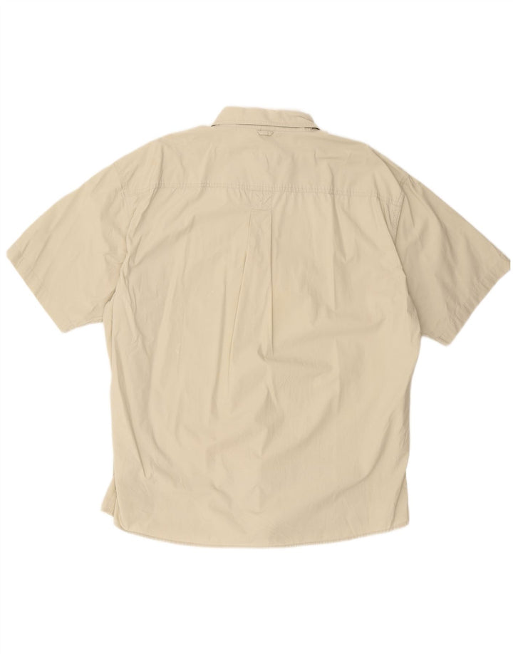 Camicia a maniche corte da uomo Timberland 2XL in cotone beige