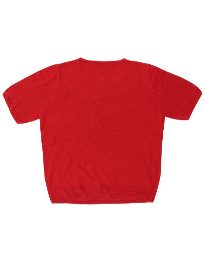 Maglione maglione girocollo da donna Marks & Spencer UK 16 grande rosso