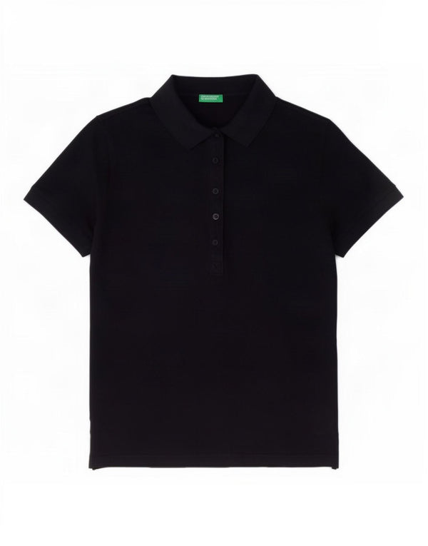 Polo da donna Benetton UK 14 cotone blu navy medio