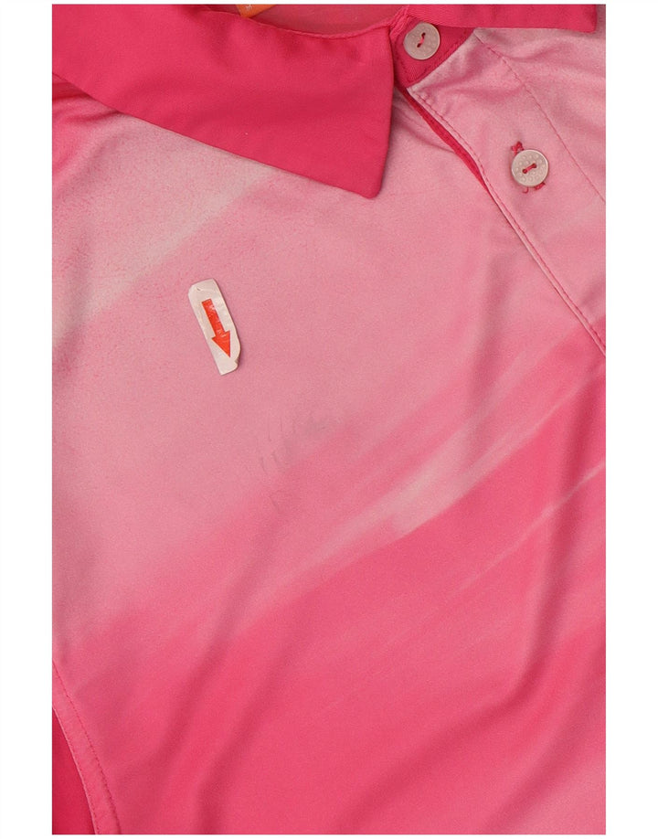 Polo Puma da uomo con motivo astratto, poliestere rosa medio