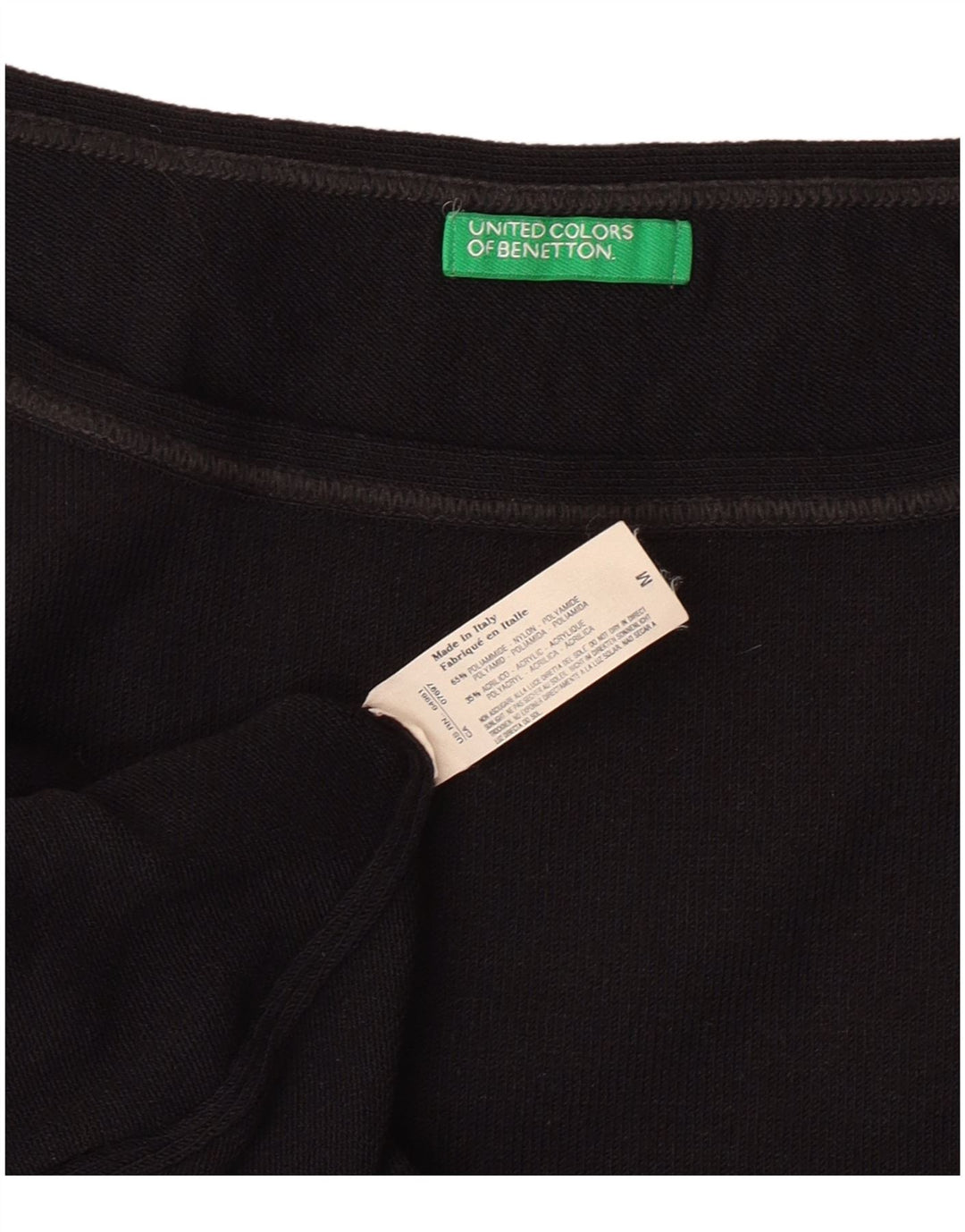 Top corto da donna BENETTON UK 12 medio nero in poliammide