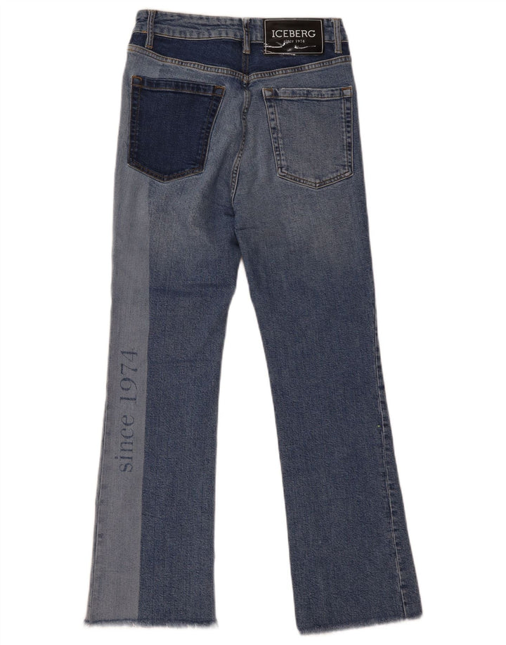 Jeans bootcut con grafica da donna Iceberg W27 L28 cotone color block blu