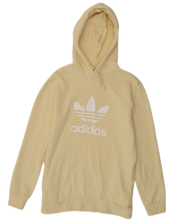 Felpa con cappuccio grafica da uomo Adidas Small in cotone giallo