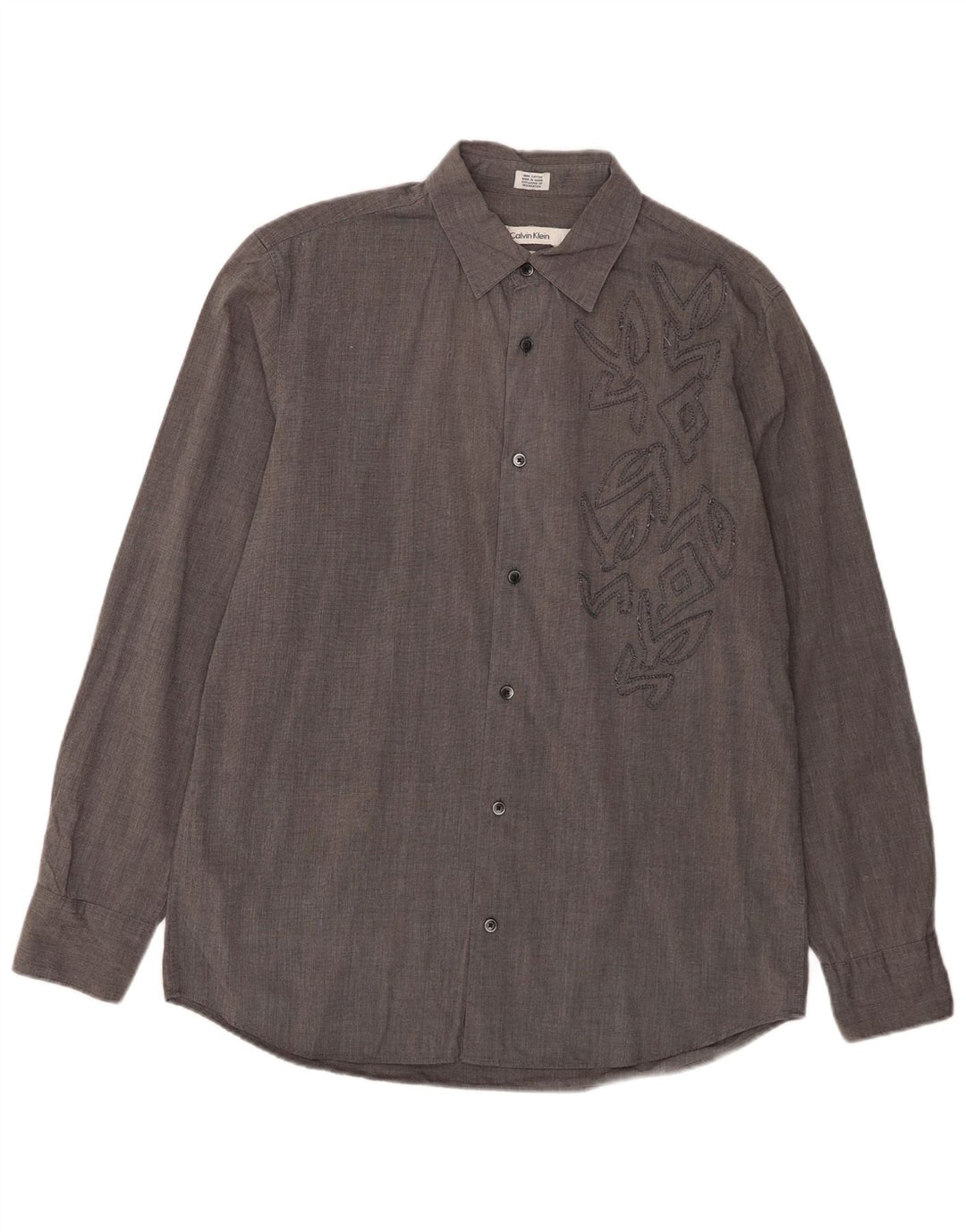 CALVIN KLEIN Camicia da uomo Modern Fit in cotone grigio medio