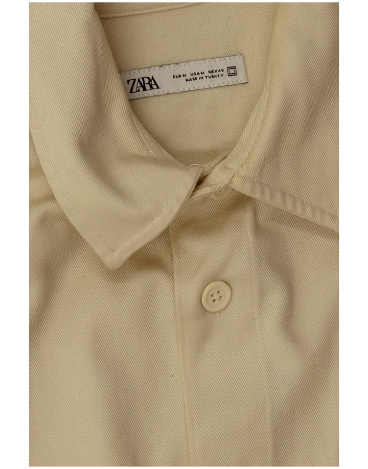 Camicia Zara Uomo Cotone Beige Medio