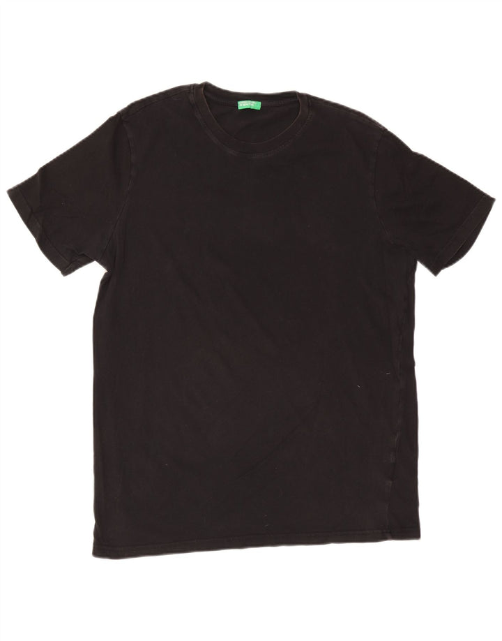 T-shirt uomo Benetton Top Large in cotone nero