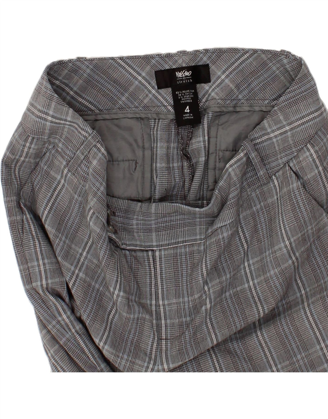 MOSSIMO Womens Stretch Capri Trousers US 4 Small W27 L20 Grey Check Vintage Mossimo and Second-Hand Mossimo from Messina Hembry 