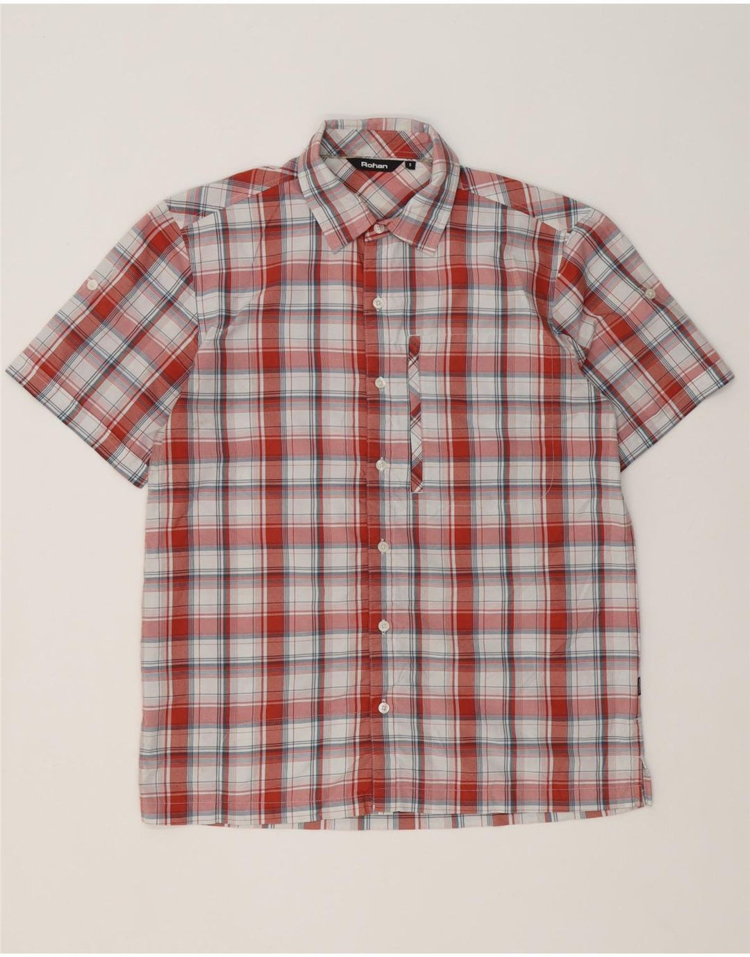 Camicia a maniche corte da uomo Rohan a quadri rossi piccoli in poliammide