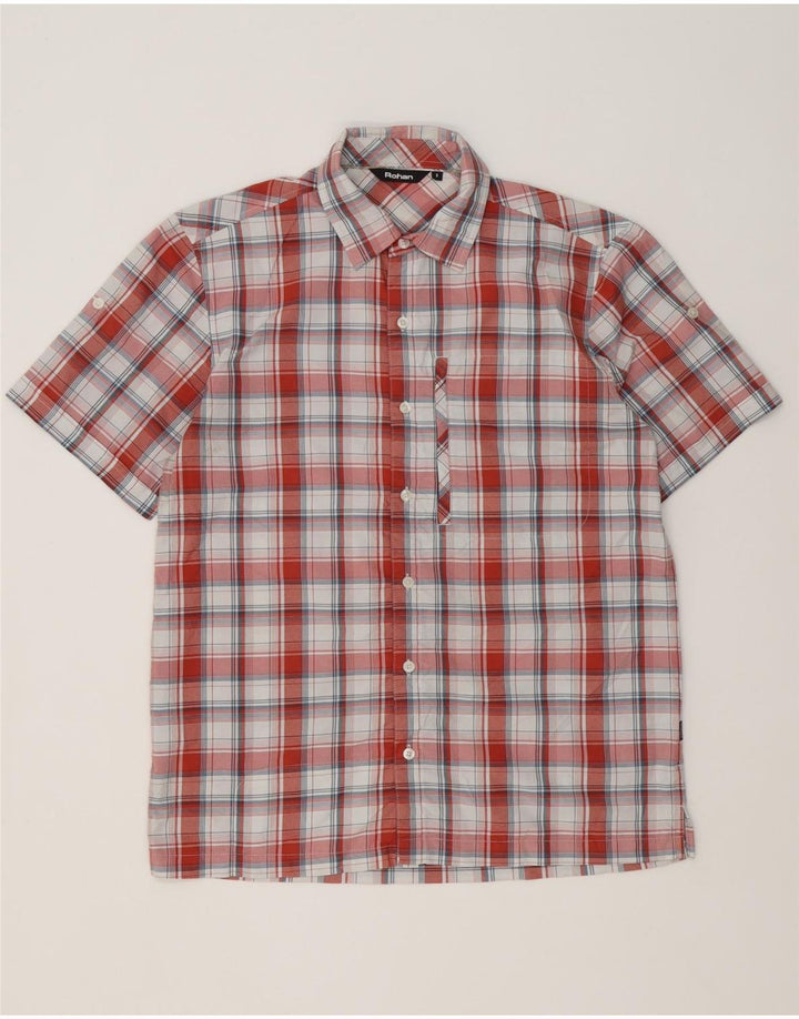 Camicia a maniche corte da uomo Rohan a quadri rossi piccoli in poliammide