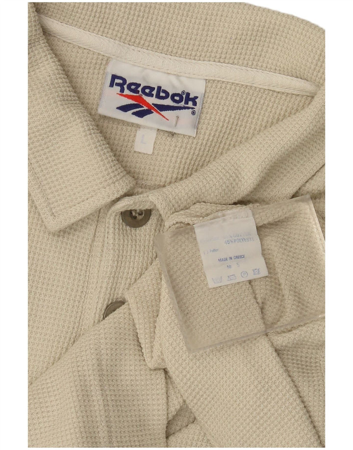 Polo Reebok da uomo grande in cotone beige