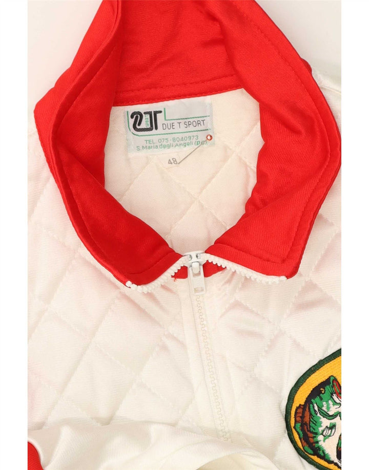 Giacca da ginnastica vintage da uomo con grafica IT 48 Colorblock bianco medio