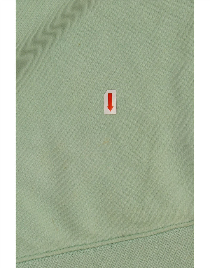 Maglione corto con cappuccio oversize da donna ADIDAS UK 8 piccolo cotone verde