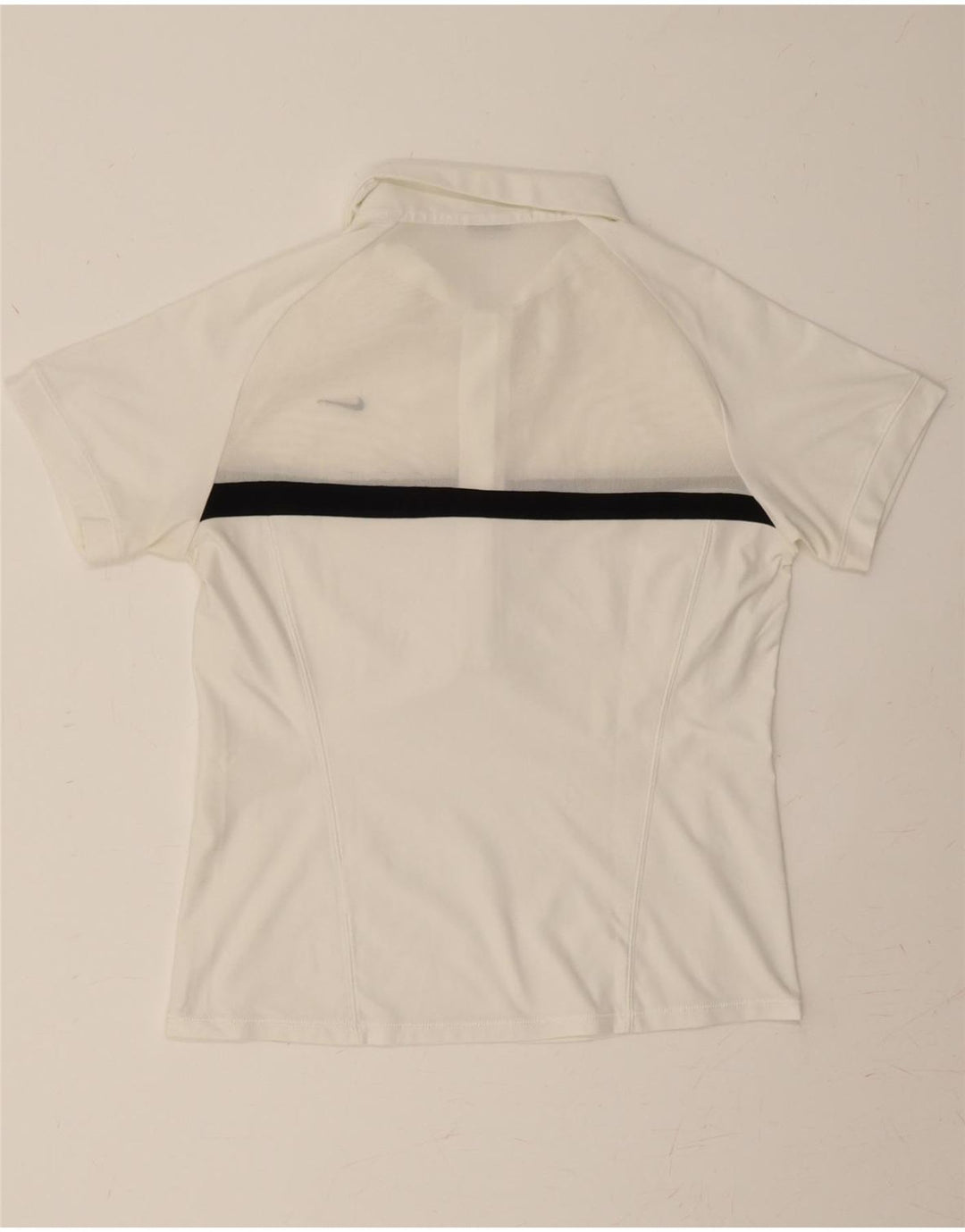 NIKE Womens Polo Shirt UK 14/16 Large White Colourblock Vintage Nike and Second-Hand Nike from Messina Hembry 