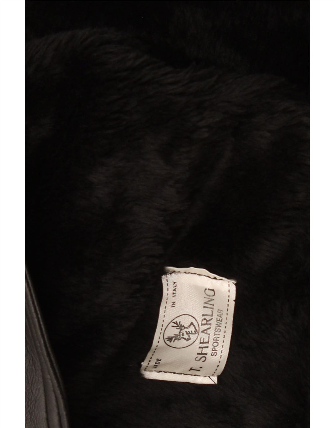 Giacca in shearling vintage da uomo IT 38 Shearling nero medio