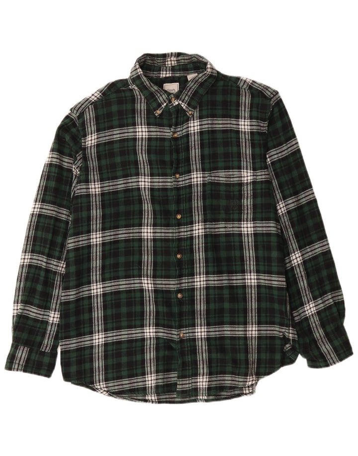 Chaps Camicia da uomo in flanella XL in cotone a quadri verdi