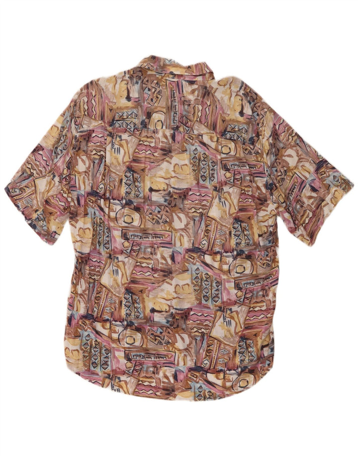 Camicia a maniche corte da uomo Azzurra Patchwork grande multicolore