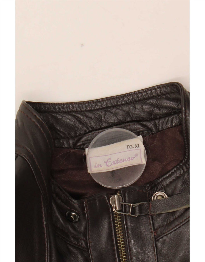 Giacca in pelle bomber da donna In Extenso UK 18 XL Marrone