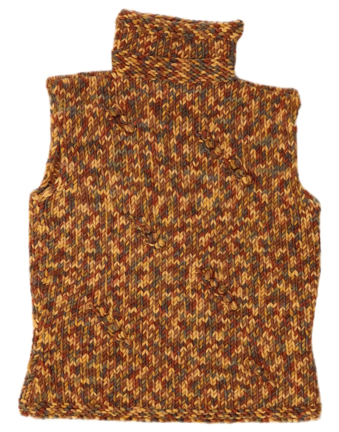 Canotta vintage da donna con collo alto e canotta UK 12 media multicolore chiazzata