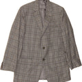 BROOKS BROTHERS Mens 2 Button Blazer Jacket UK 42 XL Grey Check Cotton Vintage Brooks Brothers and Second-Hand Brooks Brothers from Messina Hembry 