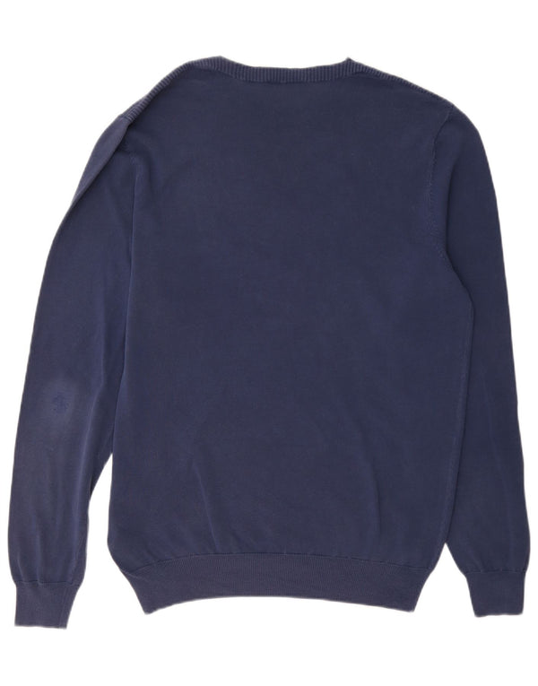 Maglione maglione girocollo da uomo Massimo Dutti in cotone blu navy medio