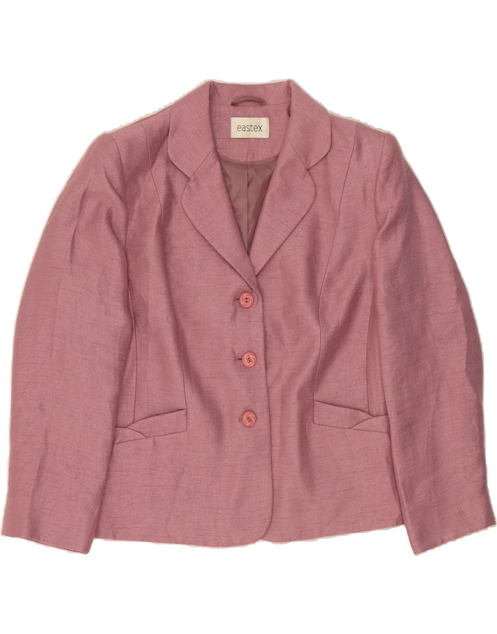 EASTEX Womens 3 Button Blazer Jacket UK 18 XL  Pink Viscose Vintage Eastex and Second-Hand Eastex from Messina Hembry 