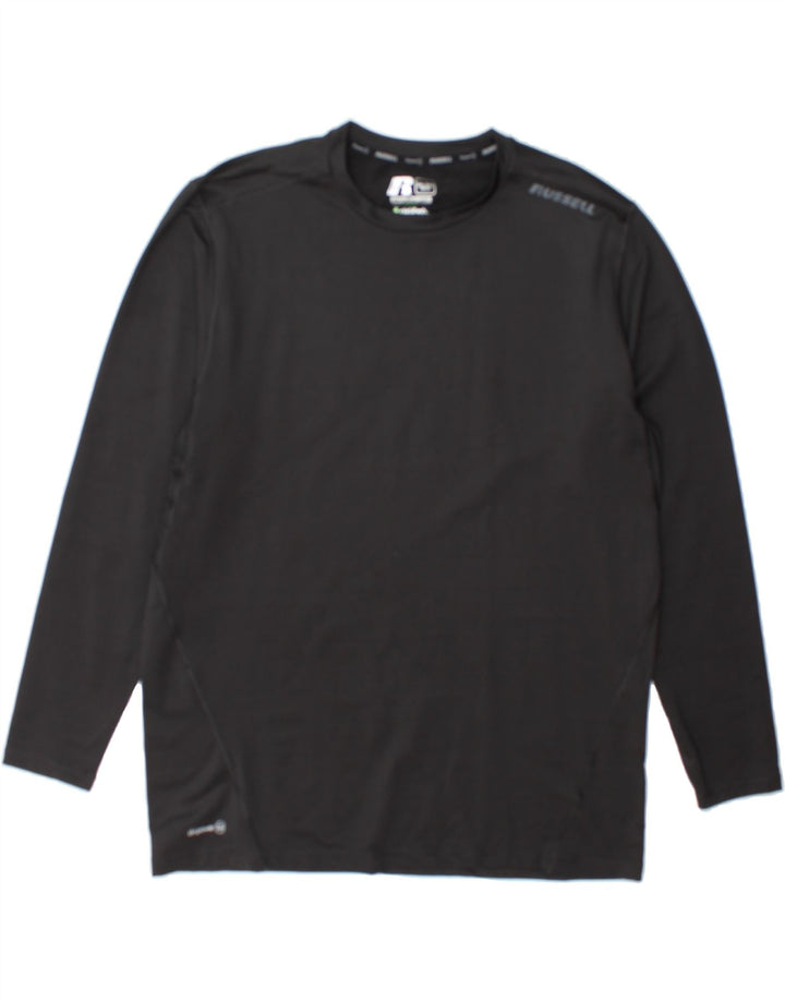 RUSSELL ATHLETIC Mens Top Long Sleeve UK 50/52 2XL Black Polyester Vintage Russell Athletic and Second-Hand Russell Athletic from Messina Hembry 
