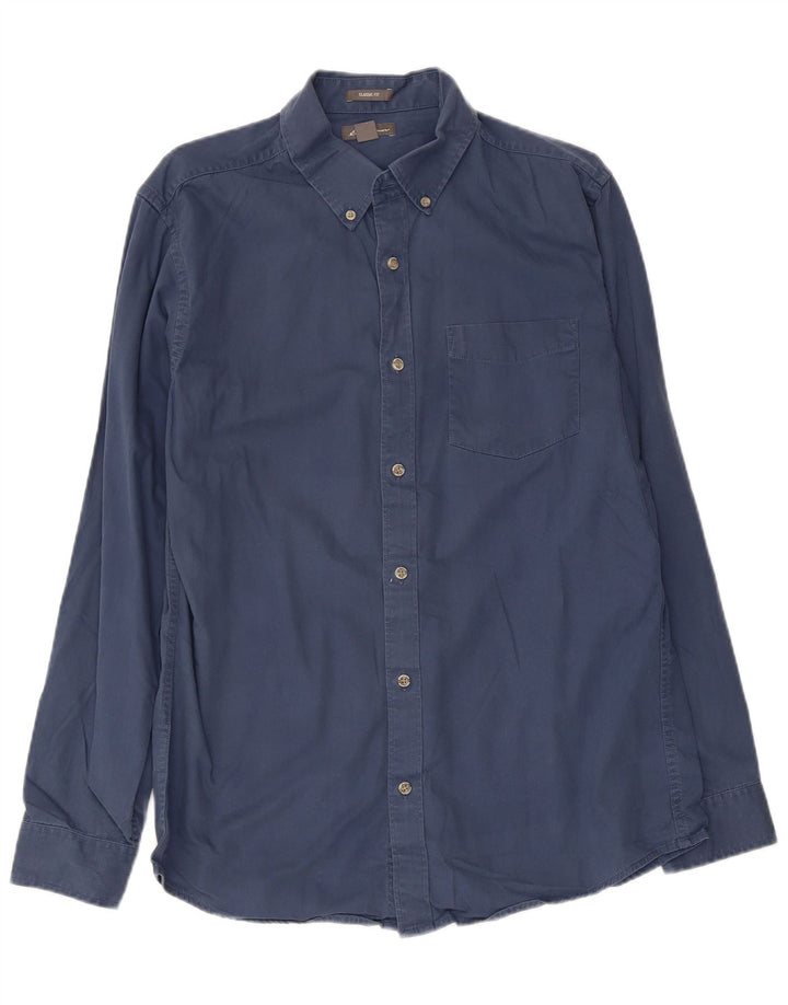 Camicia da uomo Classic Fit di Eddie Bauer, cotone blu navy medio
