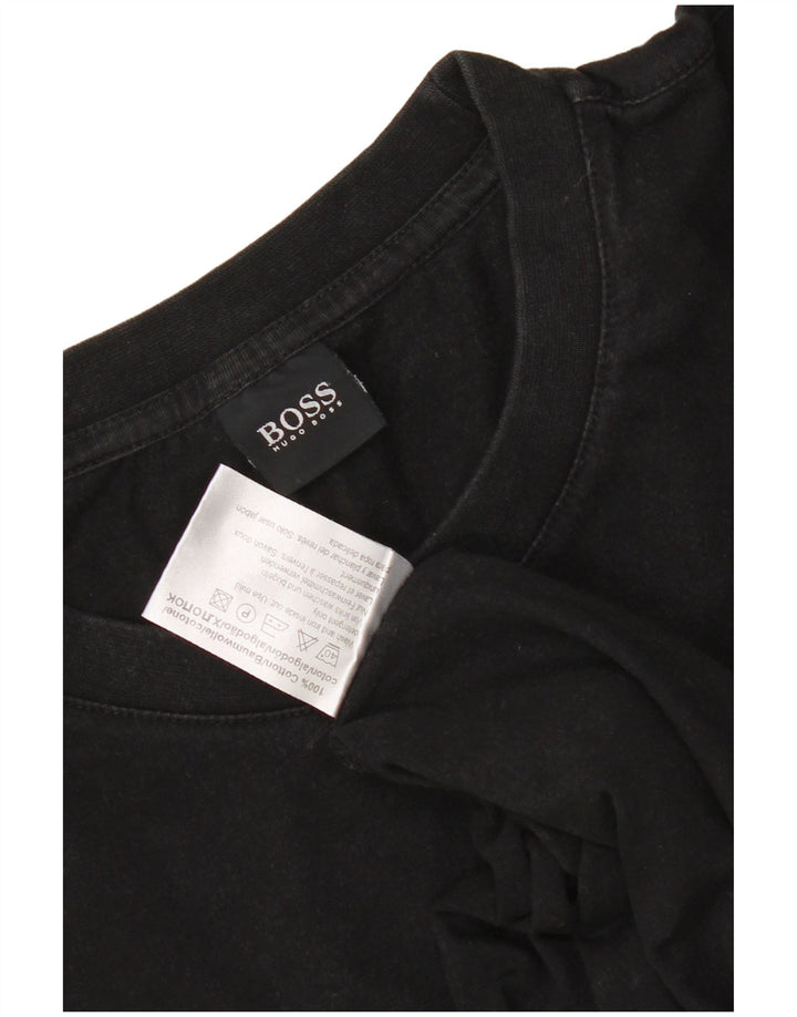 T-shirt da uomo Hugo Boss Top grande in cotone nero