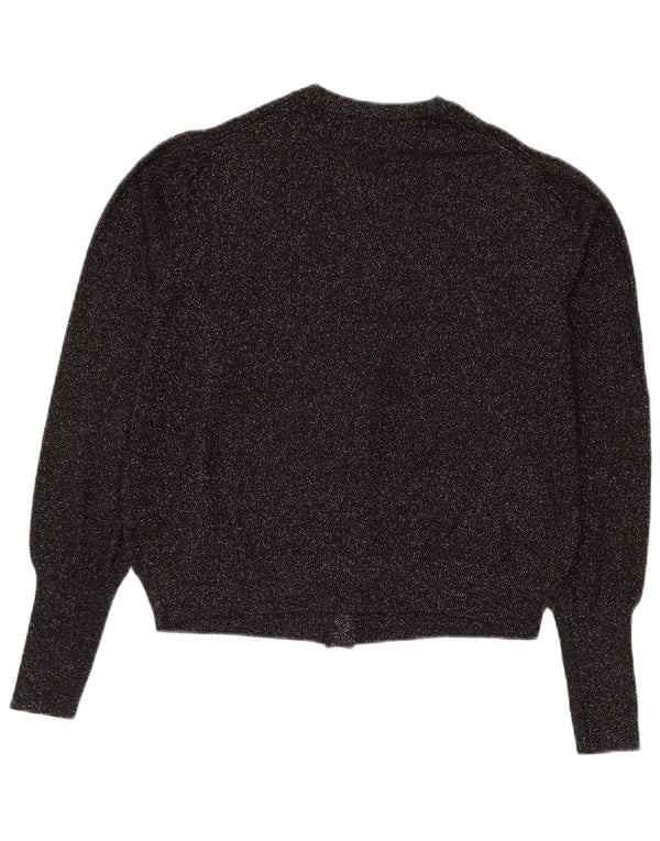 Maglione cardigan da donna Marks & Spencer UK 14 grande viscosa nera