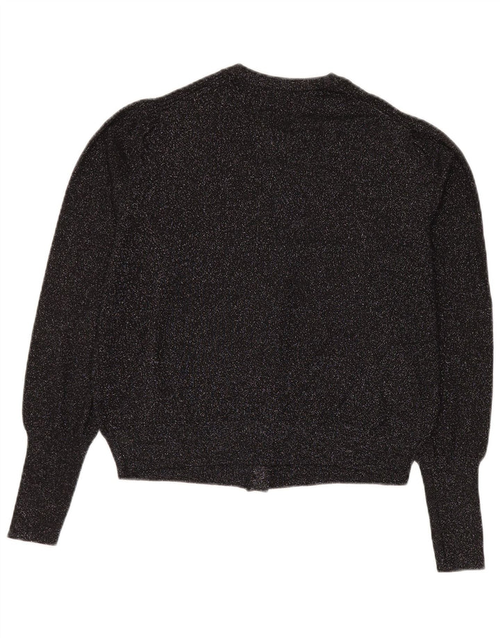 Maglione cardigan da donna Marks & Spencer UK 14 grande viscosa nera