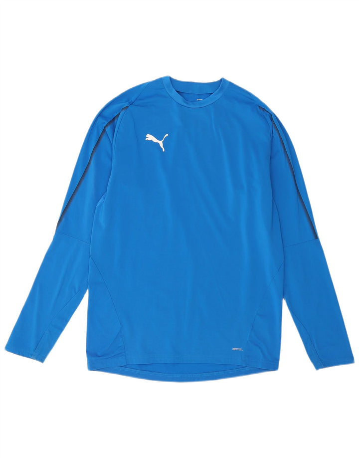 Maglia Puma da uomo a maniche lunghe in poliestere blu medio
