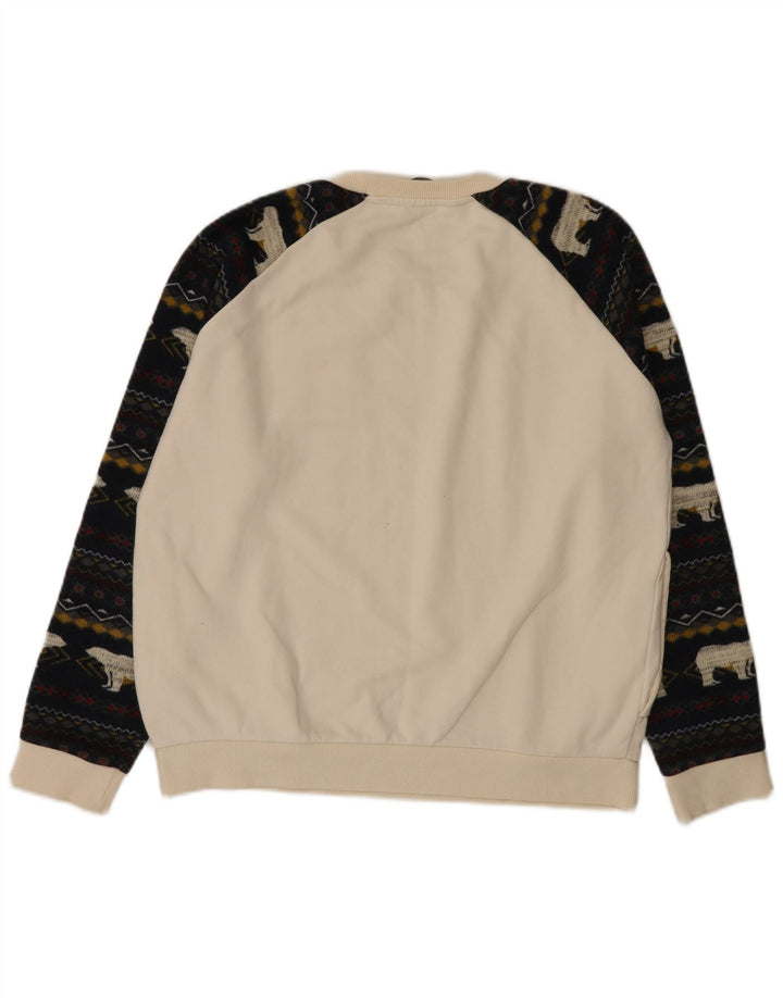 Felpa da uomo Jeep Maglione grande bianco Fair Isle