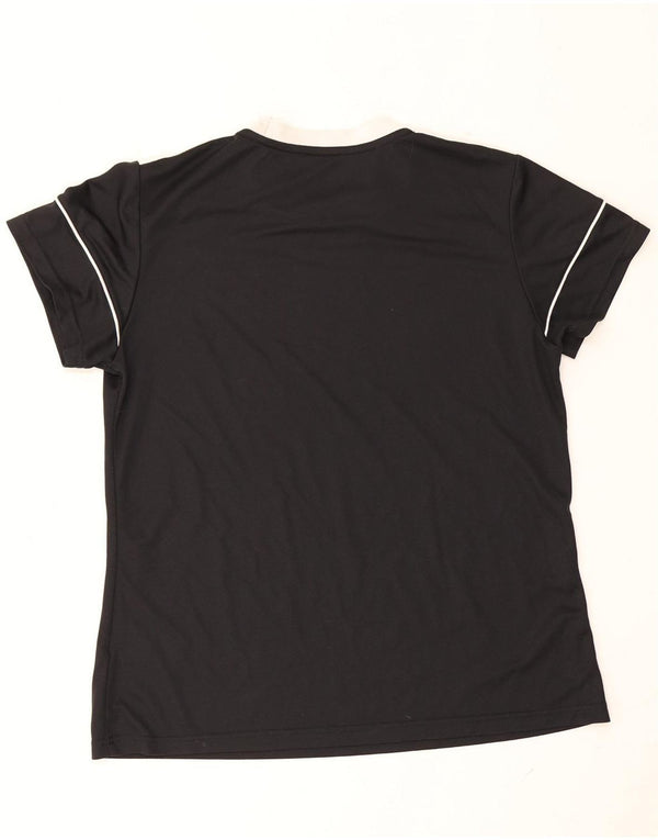 T-shirt Adidas Climalite da donna Top UK 16/18 Large Nero Colourblock