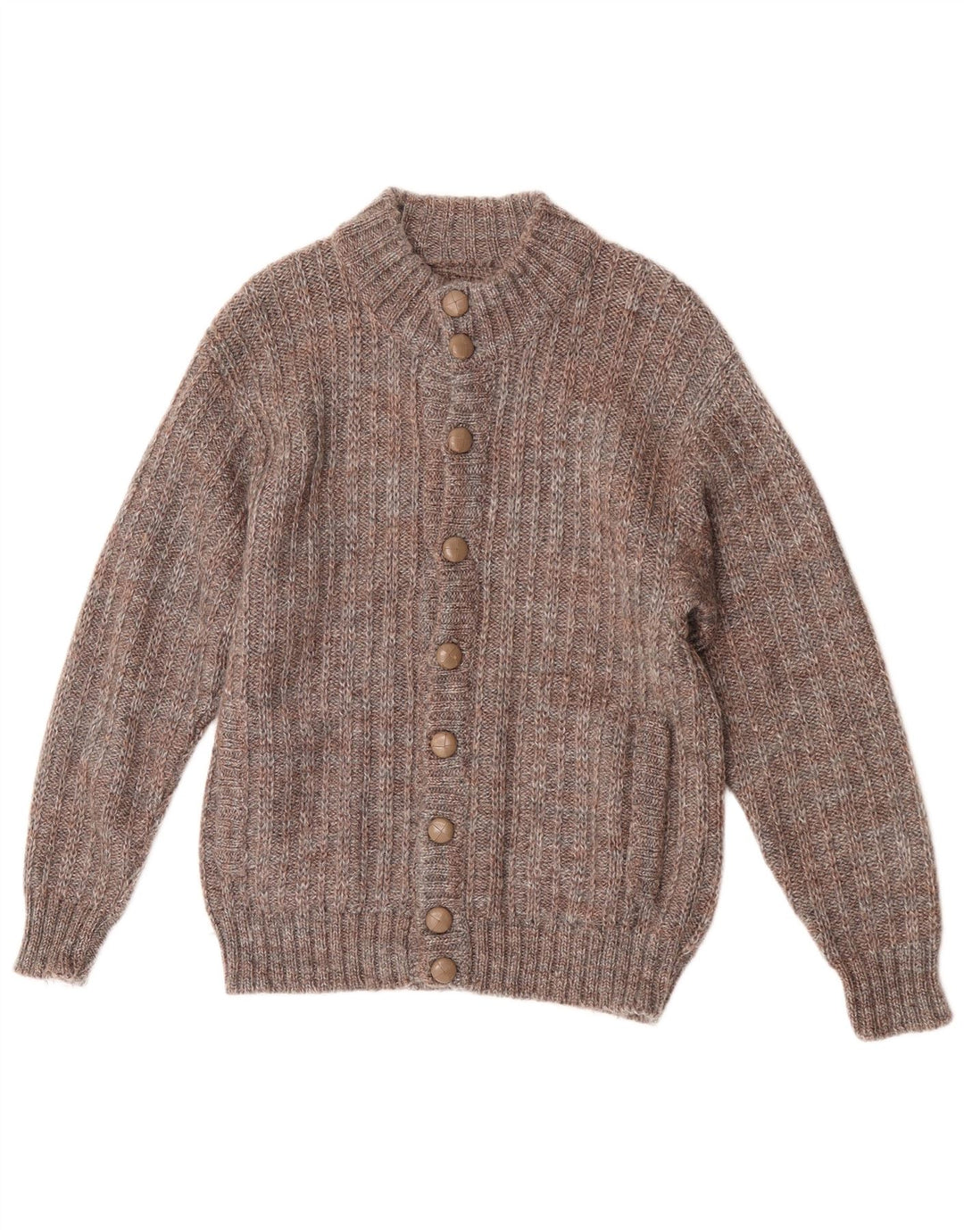 Maglione cardigan da uomo vintage piccolo marrone