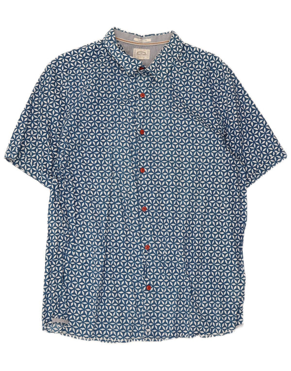 Camicia da uomo a maniche corte dalla vestibilità classica di White Stuff, in cotone floreale blu grande