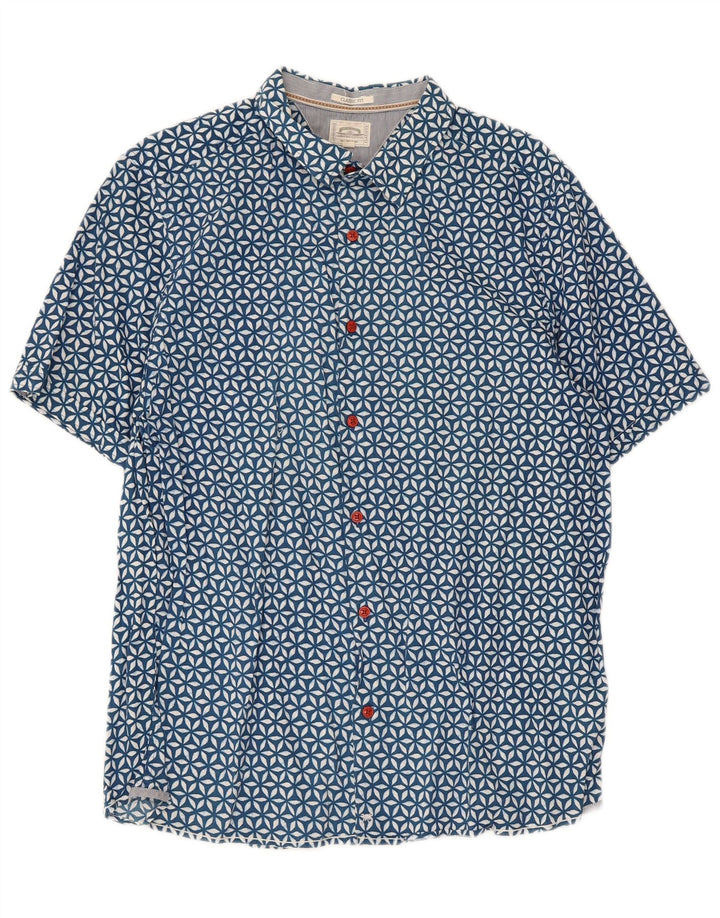 Camicia da uomo a maniche corte dalla vestibilità classica di White Stuff, in cotone floreale blu grande